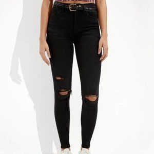 AE Next Level Ripped Super High-Waisted Jegging Black